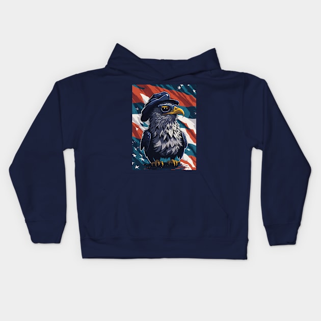 Patriotic Eagle Kids Hoodie by By_Russso